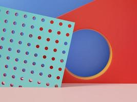 3D Rendering Vibrant Colors Minimal Geometric or Abstract Product Display Background for Beauty or Fashionable Products. Multi Colors. photo