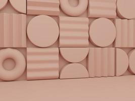 3D Rendering Minimal Abstract Jigsaw or Puzzle Blocks Product Display Background or Pattern for Beauty, Health Care or Trendy Products. photo