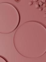 3D Rendering Monochrome Pink Round Plates Product Display Background for Beauty, Healthcare, Skincare, Food and Beverage Products. photo