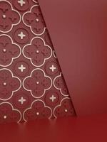 3D Rendering Seasonal or Christmas Studio Shot Product Display Background with Pattern Wall for Luxury or Festive Products. photo