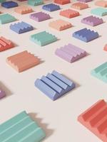 3D Rendering Minimal Geometric Puzzle or Jigsaw Blocks Product Display Background for Beauty or Fashionable Products. Multi Colors. photo