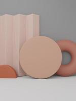 3D Rendering Minimal Geometric or Abstract Ceramics Puzzle or Jigsaw Blocks Product Display Background for Beauty or Fashionable Products. Multi Colors. photo