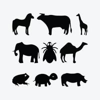 zoo Animal pet icon set vector