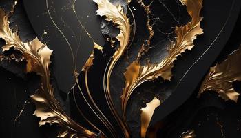 Black and Gold Luxury Background. generative ai photo