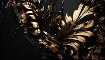 Black and Gold Luxury Background. generative ai photo