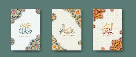 set Islamic cover background template for ramadan event and  eid al fitr event and other users.Vector illustration. vector