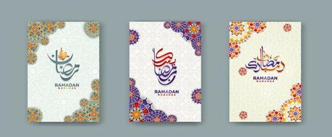 set Islamic cover background template for ramadan event and eid al fitr event and other users.Vector illustration. vector