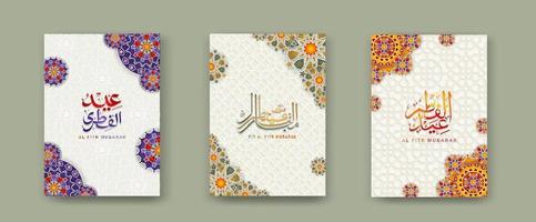 set Islamic cover background template for ramadan event and eid al fitr event and other users.Vector illustration. vector