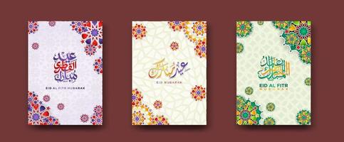 set Islamic cover background template for ramadan event and eid al fitr event and other users.Vector illustration. vector