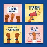 Civil and Human Rights Social Media Templates vector