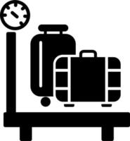 icono de vector de escala de equipaje
