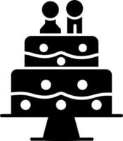 icono de vector de pastel de bodas