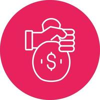 Money Bag Hand Vector Icon