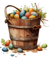 contento Pascua de Resurrección Conejo huevo cesta flores png