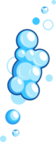 Cartoon soap foam set with bubbles. Light blue suds of bath, shampoo, shaving, mousse png