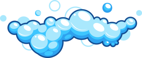 tekenfilm zeep schuim reeks met bubbels. licht blauw zeepsop van bad, shampoo, scheren, mousse png