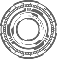 hud trogen element. abstrakt optisk syfte. cirkel geometrisk former för virtuell gränssnitt och spel. kamera sökare för prickskytt vapen png