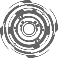 hud trogen element. abstrakt optisk syfte. cirkel geometrisk former för virtuell gränssnitt och spel. kamera sökare för prickskytt vapen png