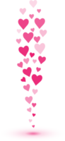 Flying hearts on transparent background. Love likes emotions for social media. Positive reaction and feedback png