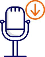 Podcast Download Vector Icon