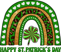 Rainbow Style Happy St. Patrick's Day Sublimation Design, perfect on t shirts, mugs, signs, cards and much more png