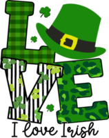 Love Irish St. Patrick's Day Sublimation Design, perfect on t shirts, mugs, signs, cards and much more png