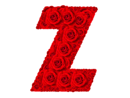 Rose alphabet ensemble - alphabet Capitale lettre z fabriqué de rouge Rose fleurs png