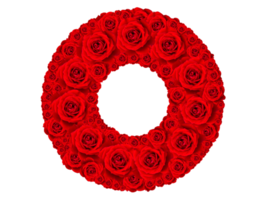 rosa alfabeto impostato - alfabeto capitale lettera o fatto a partire dal rosso rosa fiori isolato su bianca sfondo png
