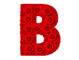 Rose alphabet set - Alphabet capital letter B made from red rose blossoms png