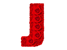 Rose alphabet set - Alphabet capital letter J made from red rose blossoms png
