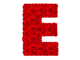 reste sig alfabet uppsättning - alfabet huvudstad brev e tillverkad från röd reste sig blommar png