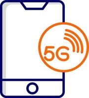 5g red en teléfono inteligente vector icono