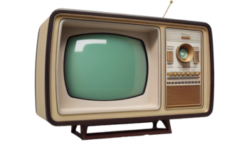 velho retro vintage televisão em transparente fundo png