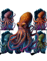 Beautiful octopus design, T-shirt design, png transparent background