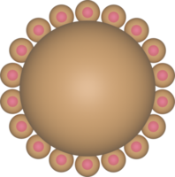 isolerat 3d guld cirkulär ram abstrakt blomma dekoration png