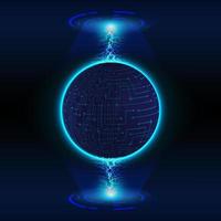 Modern Holographic Globe on Technology Background vector