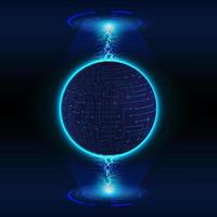 Modern Holographic Globe on Technology Background vector