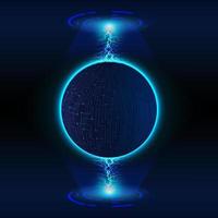 Modern Holographic Globe on Technology Background vector