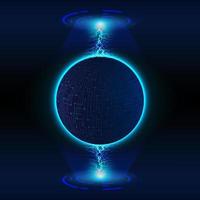 Modern Holographic Globe on Technology Background vector