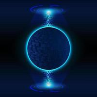 Modern Holographic Globe on Technology Background vector