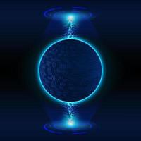 Modern Holographic Globe on Technology Background vector