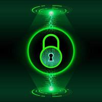 Modern Cybersecurity Technology Background with lock vector