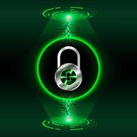 Modern Cybersecurity Technology Background with lock vector