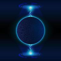 Modern Holographic Globe on Technology Background vector