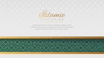 Islamic Arabic Golden Ornament Border Arabesque Pattern Luxury Background vector