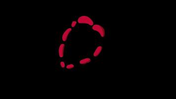 Red heart icon love loop Animation video transparent background with alpha channel.