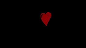 rojo corazón icono amor lazo animación vídeo transparente antecedentes con alfa canal. video