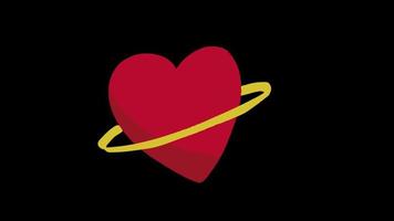 rouge cœur icône l'amour boucle animation vidéo transparent Contexte avec alpha canaliser. video