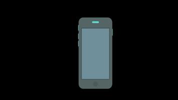 mobile phone concept loop Animation video transparent background with alpha channel.