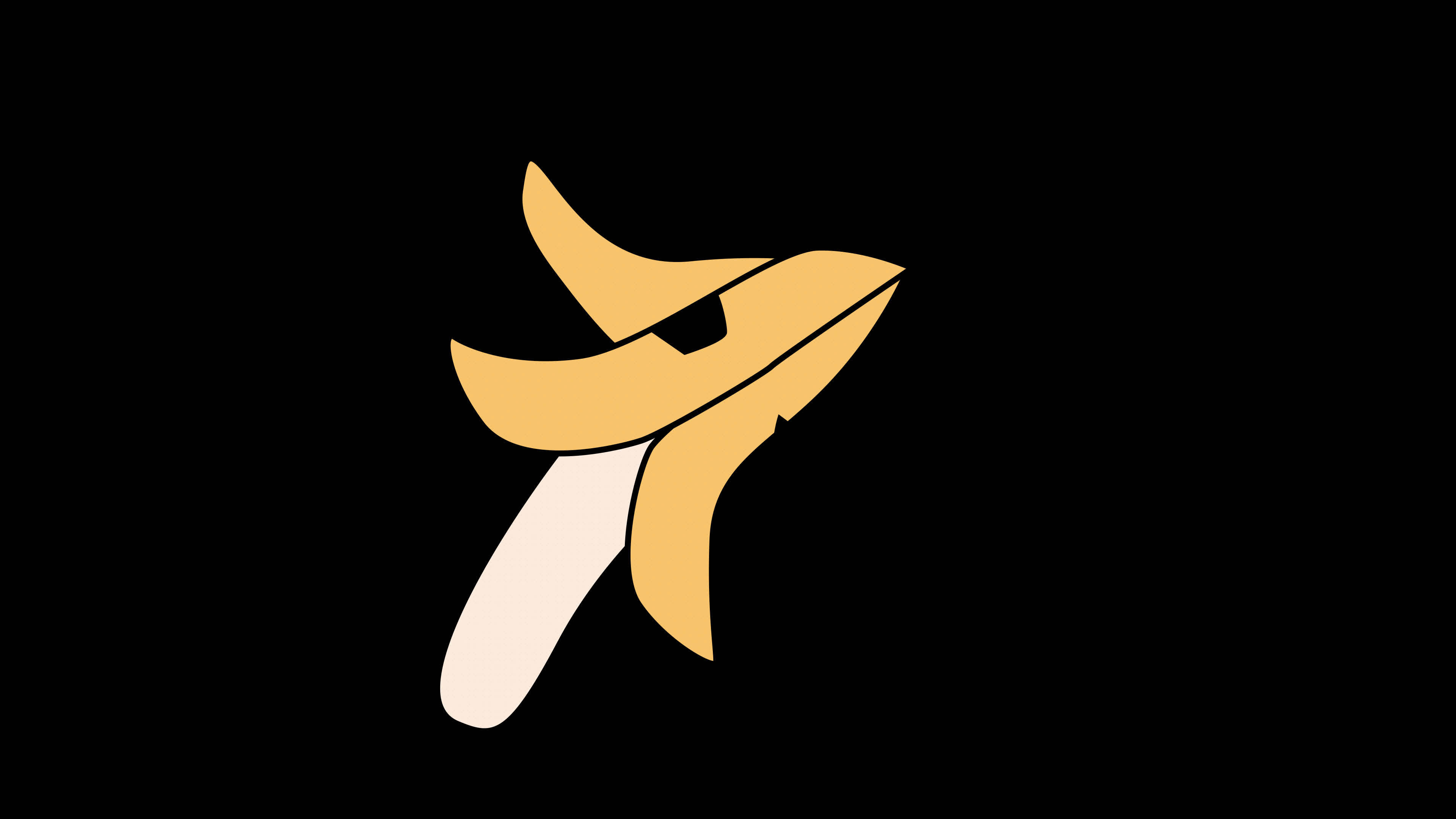 yellow banana icon loop Animation video transparent background with